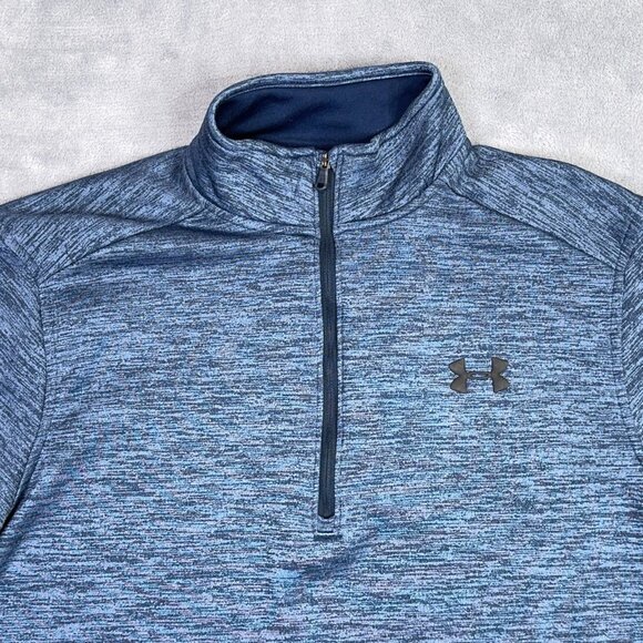 Under Armour 1/4 Quarter Zip Fleece Pullover Mens Medium M Blue Coldgear 1320745 - Picture 4 of 10